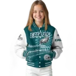 customized philadelphia eagles ferris arena green white varsity jacket best selling