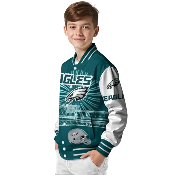 customized philadelphia eagles ferris arena green white varsity jacket trendy