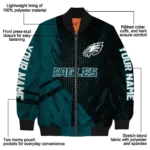 customized philadelphia eagles hexagon mesh green black bomber jacket best selling