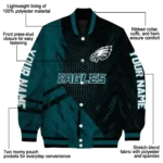 customized philadelphia eagles hexagon mesh green black varsity jacket best selling