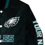 customized philadelphia eagles hexagon mesh green black varsity jacket best selling