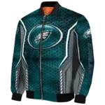 customized philadelphia eagles power plate green bomber jacket best selling
