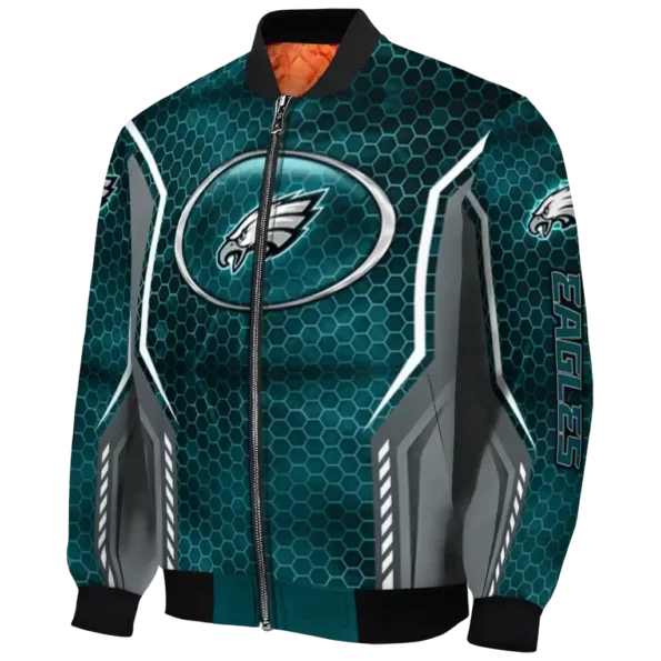 customized philadelphia eagles power plate green bomber jacket best selling
