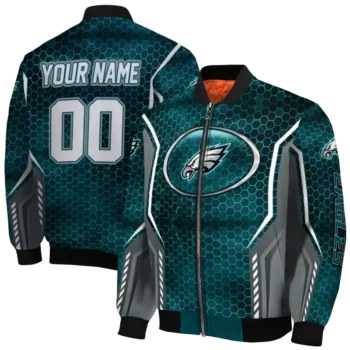 customized philadelphia eagles power plate green bomber jacket fashion forward