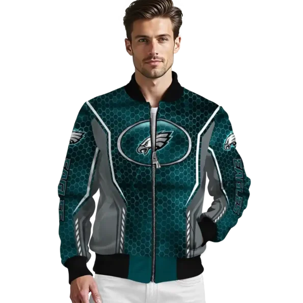 customized philadelphia eagles power plate green bomber jacket high quality