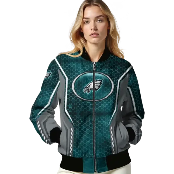 customized philadelphia eagles power plate green bomber jacket latest model