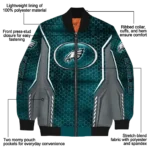 customized philadelphia eagles power plate green bomber jacket best selling