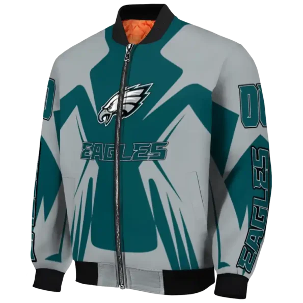 customized philadelphia eagles spider mark green grey crocs bomber jacket best selling
