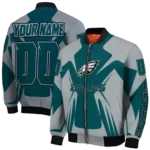 customized philadelphia eagles spider mark green grey crocs bomber jacket best selling