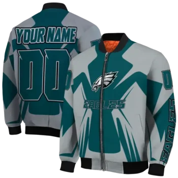 customized philadelphia eagles spider mark green grey crocs bomber jacket fashion forward