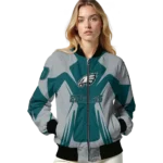 customized philadelphia eagles spider mark green grey crocs bomber jacket best selling