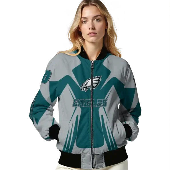 customized philadelphia eagles spider mark green grey crocs bomber jacket latest model