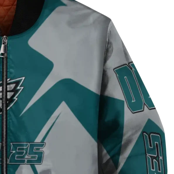 customized philadelphia eagles spider mark green grey crocs bomber jacket premium grade