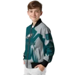 customized philadelphia eagles spider mark green grey crocs bomber jacket best selling