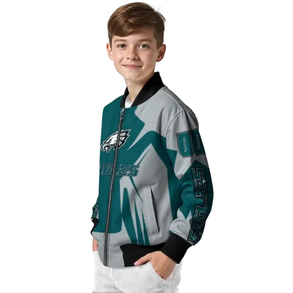 customized philadelphia eagles spider mark green grey crocs bomber jacket trendy