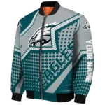 customized philadelphia eagles star burst green bomber jacket best selling