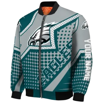 customized philadelphia eagles star burst green bomber jacket best selling