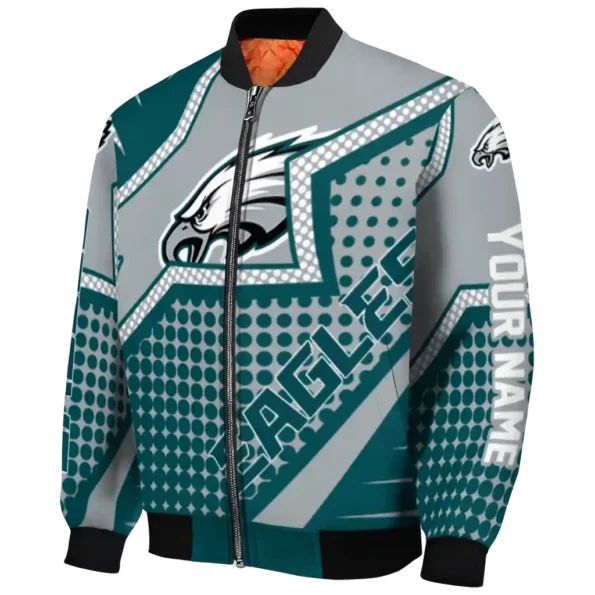 customized philadelphia eagles star burst green bomber jacket best selling