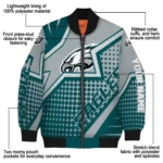 customized philadelphia eagles star burst green bomber jacket best selling