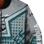 customized philadelphia eagles star burst green bomber jacket best selling