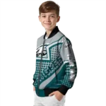 customized philadelphia eagles star burst green bomber jacket best selling