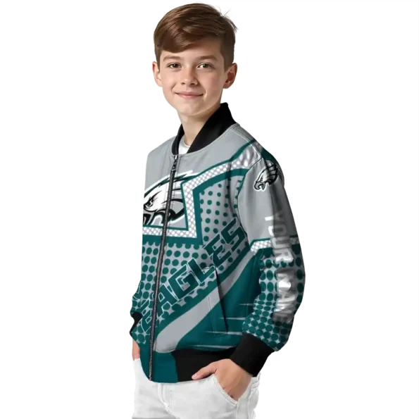 customized philadelphia eagles star burst green bomber jacket trendy
