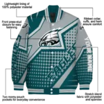customized philadelphia eagles star burst green varsity jacket best selling