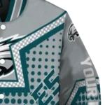 customized philadelphia eagles star burst green varsity jacket best selling