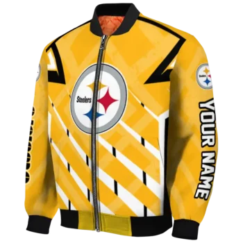 customized pittsburgh steelers chevron angles gold bomber jacket best selling