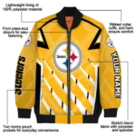 customized pittsburgh steelers chevron angles gold bomber jacket best selling