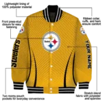 customized pittsburgh steelers chevron arrow gold varsity jacket best selling