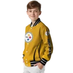 customized pittsburgh steelers chevron arrow gold varsity jacket best selling