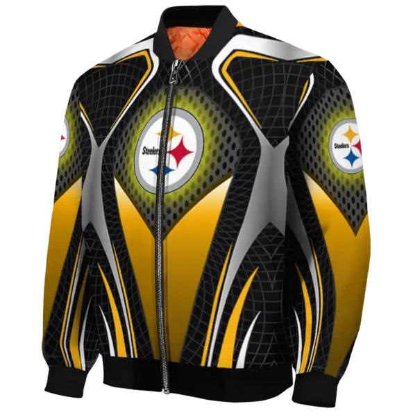 customized pittsburgh steelers mesh chest black crocs black bomber jacket best selling