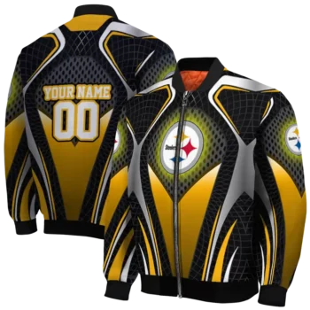 customized pittsburgh steelers mesh chest black crocs black bomber jacket fashion forward