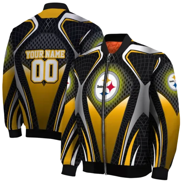 customized pittsburgh steelers mesh chest black crocs black bomber jacket fashion forward