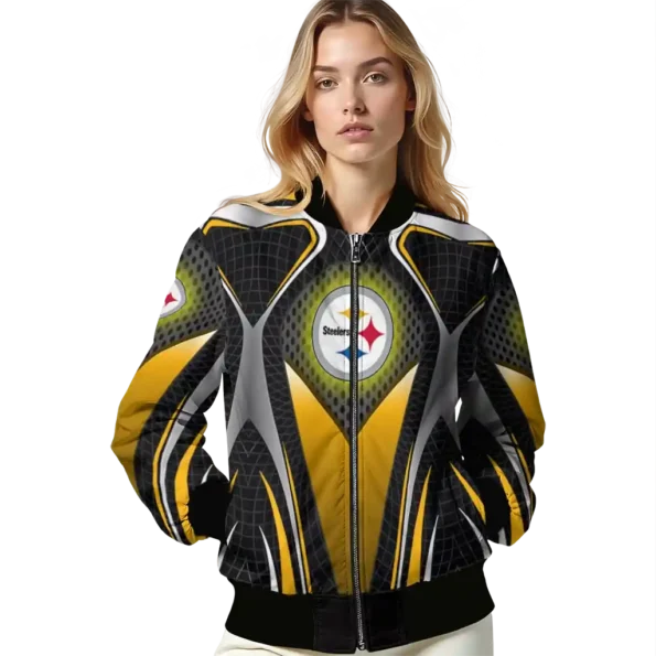 customized pittsburgh steelers mesh chest black crocs black bomber jacket latest model