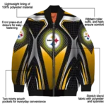 customized pittsburgh steelers mesh chest black crocs black bomber jacket best selling