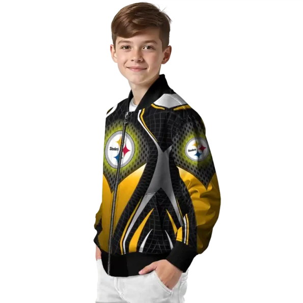 customized pittsburgh steelers mesh chest black crocs black bomber jacket trendy