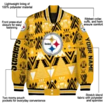 customized pittsburgh steelers pyramid shapes gold varsity jacket best selling