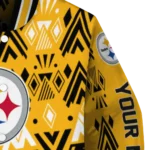 customized pittsburgh steelers pyramid shapes gold varsity jacket best selling