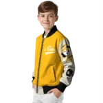 customized pittsburgh steelers razorback outline gold nude bomber jacket best selling