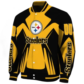 customized pittsburgh steelers spider mark gold black crocs varsity jacket best selling