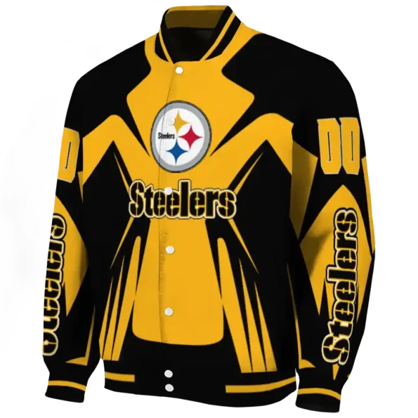 customized pittsburgh steelers spider mark gold black crocs varsity jacket best selling