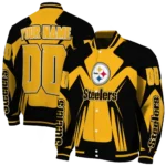 customized pittsburgh steelers spider mark gold black crocs varsity jacket best selling