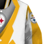 customized pittsburgh steelers v stripes gold white varsity jacket best selling