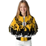 customized pittsburgh steelers winged blaze gold white bomber jacket best selling