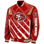 customized san francisco 49ers chevron angles red varsity jacket best selling