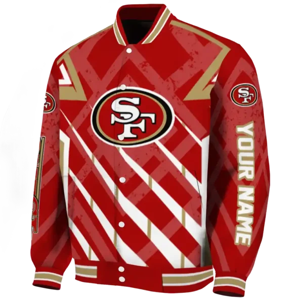 customized san francisco 49ers chevron angles red varsity jacket best selling