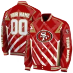 customized san francisco 49ers chevron angles red varsity jacket best selling