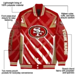 customized san francisco 49ers chevron angles red varsity jacket best selling